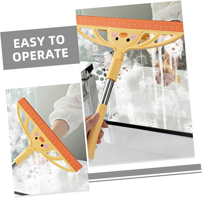 BESPORTBLE 2pcs Shower and Car Window Squeegee Scraper Tool, Sturdy Plastic with Rubber Blade, Multi-Purpose Glass Door and Mirror Cleaner for Bathroom, Kitchen, and Windshield Cleaning
