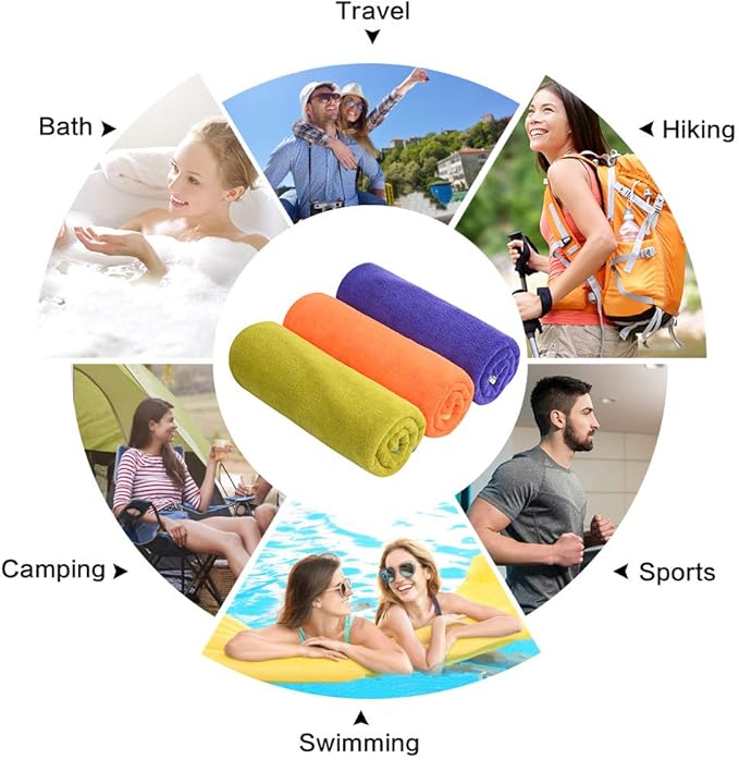 SINLAND Microfiber Gym Towels Super Absorbent Compact Travel Workout Towel Quick Dry Camping Sweat Towel for Sports Beach Swimming Backpacking Hiking and Yoga Men Women 16 Inch X 32 Inch