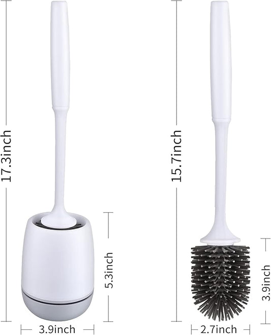 RV Toilet Bowl Brush and Holder, Silicone Toilet Bowl Brush Cleaning Toilet Scrubber Set with Non-Scratch Silicone Bristles Deep Cleaning. Wall Mount for Motorhome Travel, Travel Trailers, Camper