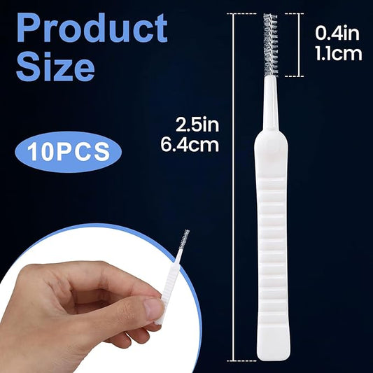 10 Pcs Shower Head Cleaning Brush, Anti-Clogging Multifunctional Gap Hole Cleaning Brushes, Tiny Shower Head Crevice Cleaner Brush Cleaning Tool for Bathroom Household Faucets- White
