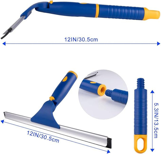 ITTAHO Swivel Shower Squeegee for Glass Doors, All-Purpose Anti-Slip Window Squeegee with 2 Blades, Window Cleaner Tool Bathroom Squeegee for Shower Doors, Tile Shower Walls,Mirrors,Car Windshields