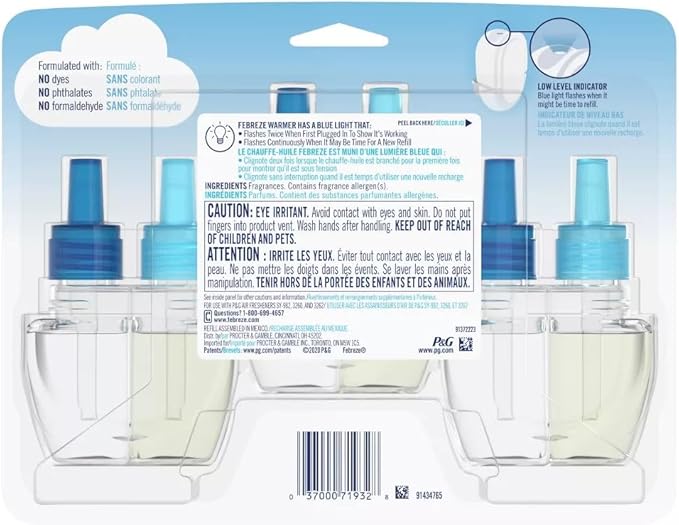 Febreze Plug with Fade Defy Technology Air Freshener - New Limited Edition - (3) of 0.87 fl oz Refills (Ocean)