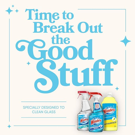 Windex Glass and Window Cleaner Spray Bottle, Bottle Made of 100% Recycled Plastic, Surface Cleaning Spray, Original Blue Scent, 32 Fl Oz