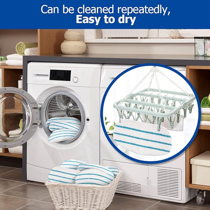 10 Pack Replacement Steam Mop Pads Compatible with PurSteam ThermaPro 10-in-1 Steam Mop Washable Reusable Pads