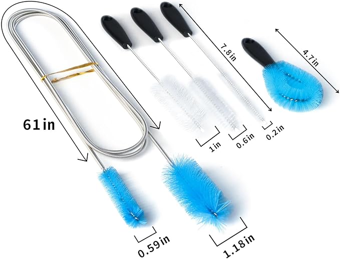 Flexible Drain Pipe Brush,Suitable for AC Drain Lines、cpap Cleaning、Shower Drain Brush、Pipe Cleaning
