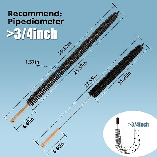 2 Pack Dryer Vent Cleaning Brush, Dryer Vent Cleaner Brush Set, Trap and Duct Lint Remover with Long Flexible Lint Brushes for Deep Cleaning to Remove Pet Hair & Lint, and Refrigerator Coil Cleaning