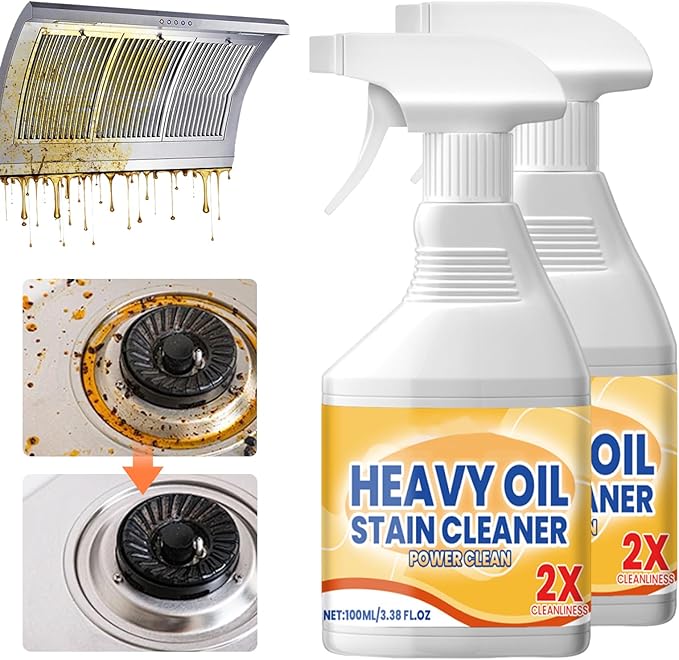 Kitchen Spray Cleaner and Degreaser,All Purpose Cleaner,Grease Remover, Oil-Dissolving Care and Cleaning Agent for Stove,Oven,Dishwasher,Appliances,3.38 Oz (2pcs)