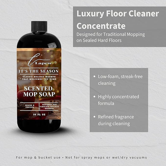Lapew It's The Season Scented Mop Soap - Luxury Floor Cleaner Concentrate for Mopping Tile, Laminate, Vinyl & Hardwood | Streak-Free, Low-Foam | 36 oz