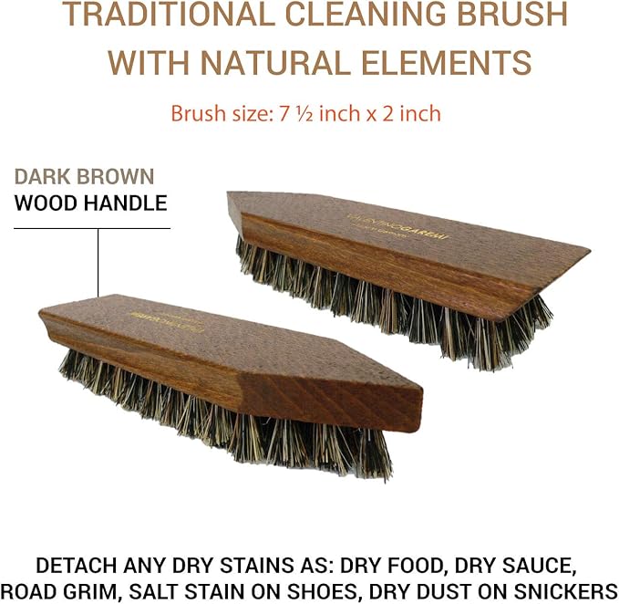 Valentino Garemi Cleaning Brush – Multi-Purpose Dry Cleaning Brush for Shoes, Carpet, Upholstery & Garments – Natural Bristles – Made in Germany