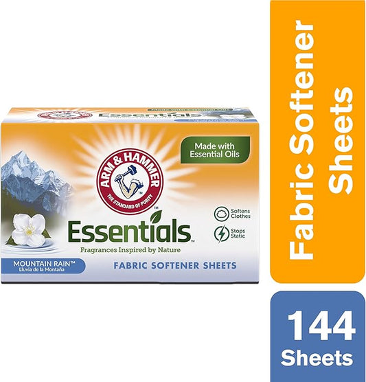 ARM & HAMMER Fabric Softener Sheets, Mountain Rain 144ct