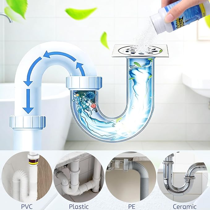 Drain Cleaner Shower Sink Cleaner New - Powerful Pipeline Dredging Agent, Kitchen Unblocker, Sink and Drain Cleaner for Kitchen Toilet(3PCS)