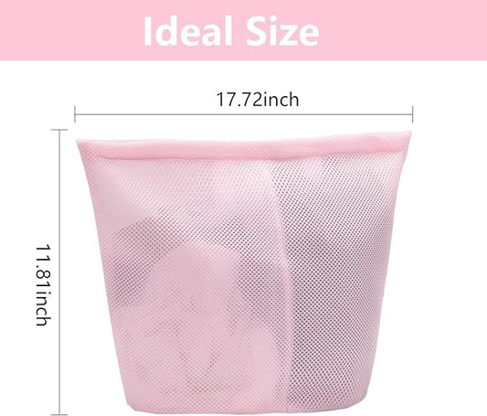 laundry bag with handles mesh laundry bags washing machine laundry totes travel storage and sorting bag for Clothes laundry bag for delicates(Pink)