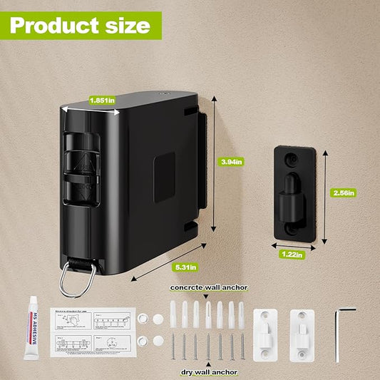 13.9 ft TPU Retractable Clothesline for Indoor & Outdoor – Heavy‑Duty Windproof Wall‑Mounted Drying Line with Separate Hanging Holes for Faster Drying, Ideal for Home, Balcony & Garden