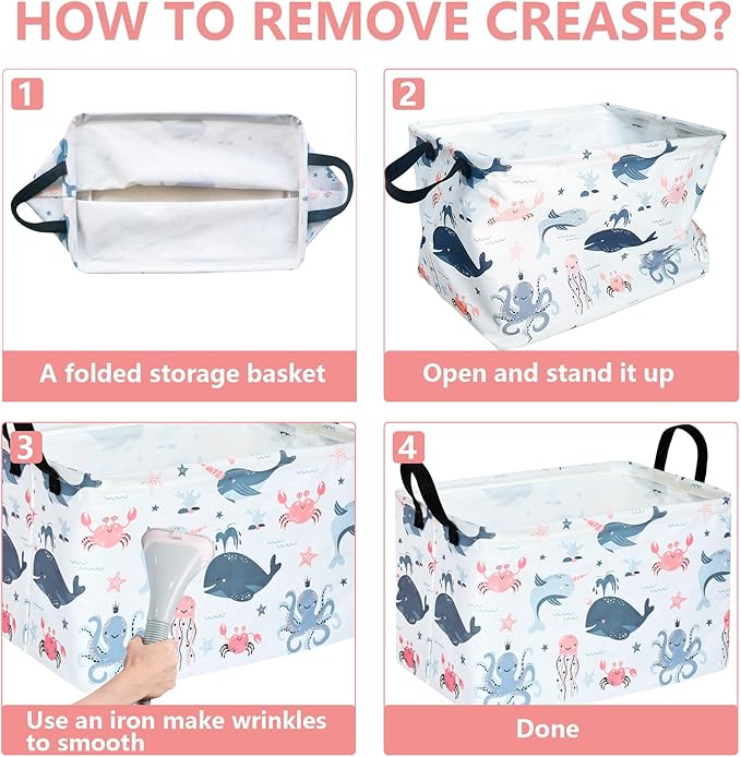 MAIZMZ Baby Storage Basket Cute Gifts Basket Toys Organizer Waterproof Kids Hamper Nursery Bins Women Storage Cube for Home/Dorm/Kitchen/Pet/Office/Closet/Shelf/Room Decor