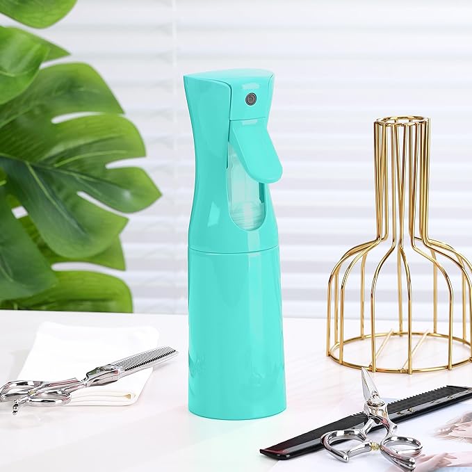 (Blue Hair Mister Spray Bottle ,Spray Water Bottle Fine Mist Refillable Plants(6.8OZ /200ML) Barber,Showering Pets, Plants, travel, Ironing and Cleaning (Continuous Spray)