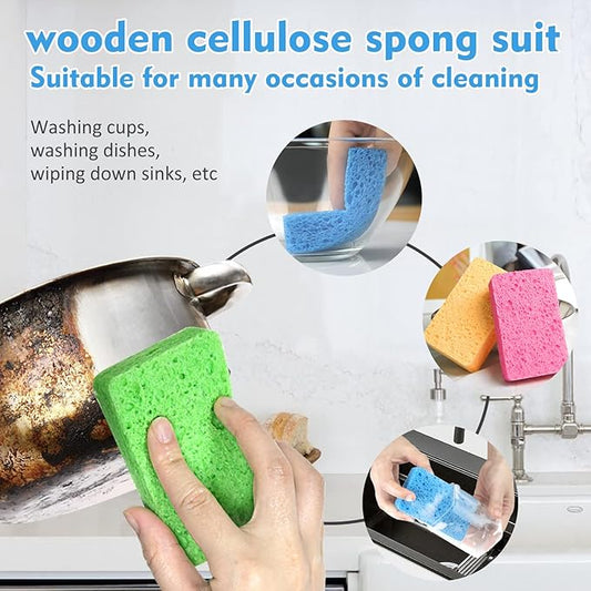 12 - Pack Non-Scratch Scrub Sponges - Sponges for Dishes and Washing Dishes, Cleaning Sponges for Kitchen Home and More(Multicolor)