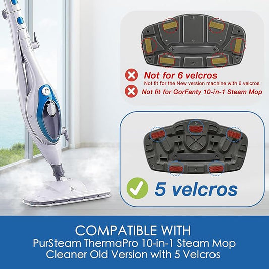 Steam Mop Pads for PurSteam ThermaPro 10-in-1 and ThermaPro 211 Steam Mop Cleaner, Pur steam Mop Replacement Pads Microfiber Reusable Steam Mop Pads for Steamer Floor Cleaning, 6 Pack