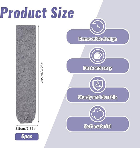 6pcs Gap Duster Covers Retractable Gap Dust Cleaner Cloth Flexible Refill Microfiber Cleaner Covers Reusable Washable Gap Dusting Cloth for Cleaning Under Refrigerator Sofa Couch Bed Furniture