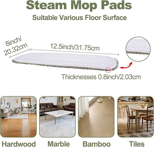 4 Pack Steam Mop Pads for GorFanty GF-6610B/GF-6610, Neugo NE033/NE033M & Mxnsewr, Washable Microfiber Steam Mop