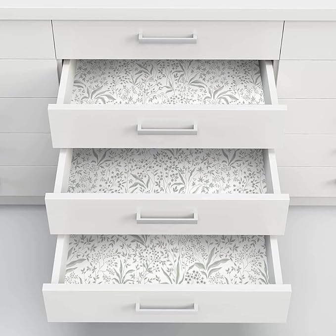Heroad Peel and Stick Wallpaper Boho Floral Contact Paper 17.3''x196'' Leaf Wall Paper Removable Self Adehsive Wallpaper for Cabinets Drawers Bedroom Kitchen Bathroom Waterproof Decor Vinyl Roll