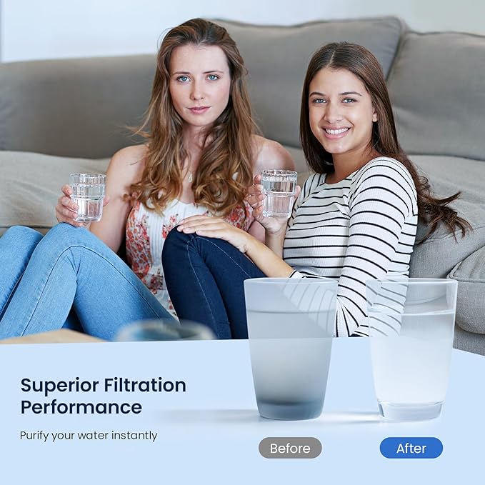 GLACIER FRESH UKF8001 Compatible with Whirlpool Refrigerator Water Filter 4, EDR4RXD1, EveryDrop Filter 4, 4396395, Maytag UKF8001, UKF8001AXX, WHR4RXD1, KAD4RXD1, 46-9006, Puriclean II, Pack of 2