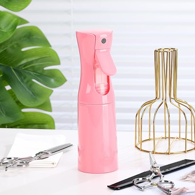 (Pink Hair Mister Spray Bottle,Spray Water Bottle Fine Mist Refillable Plants(6.8OZ /200ML) Barber,Showering Pets, Plants, travel, Ironing and Cleaning (Continuous Spray)