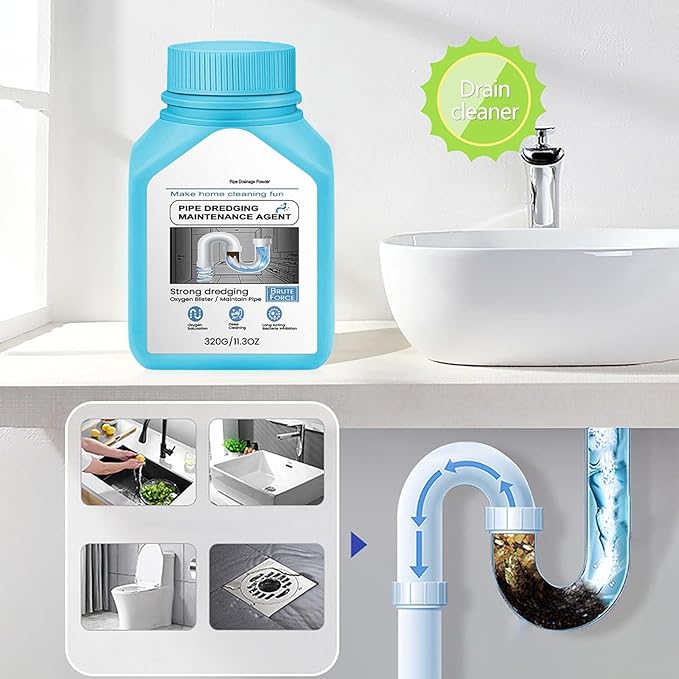 Drain Clog Remover Powerful Unclogging Sink Hair Cleaner, Sink Drain Cleaner for Kitchen Bathroom, Unclogging Solution for Pipes, Toilets & Showers Fast Acting Drains Unclogger (3PCS)