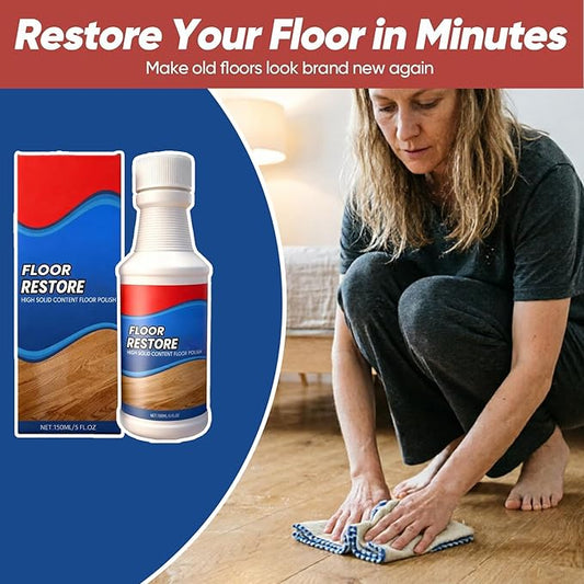 2PCS Floor Restore for Wood Floors, Floor Restore Cleaner Spray, Floor Polish for Shine Renewal & Protective Layer, Quick-Drying Protective Finish, for Tile, Shine Wood, Laminate, Vinyl, Bamboo
