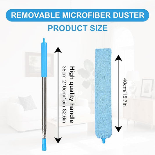 Retractable Gap Duster Cleaner Cleaning Tools with 2 Microfiber Dusting Cloths Washable Duster for Cleaning Under Appliances Furniture Couch Fridge