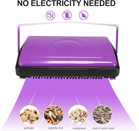 Yocada Carpet Sweeper Cleaner 4 Poles for Home Office Low Carpets Rugs Undercoat Carpets Pet Hair Dust Scraps Paper Small Rubbish Cleaning with a Brush
