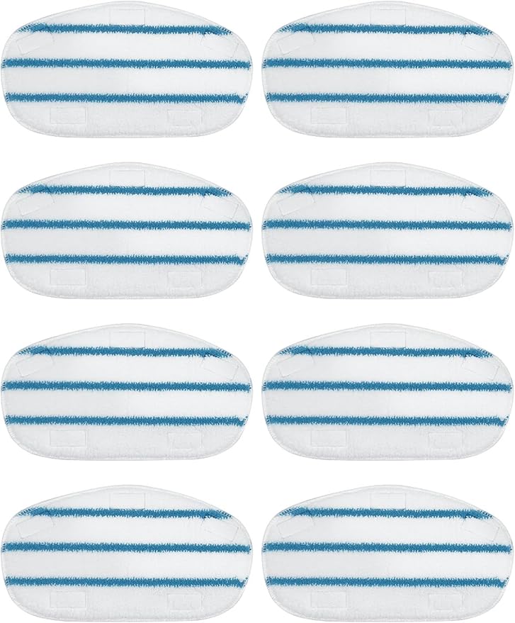 8 Pack Pur Steam Mop Pads Compatible with PurSteam ThermaPro 10-in-1 and 211 Steam Mop Cleaner Microfiber Pur Steam Mop Replacement Pad Washable Reusable Steam Mop Pads for Steamer Floor Cleaning