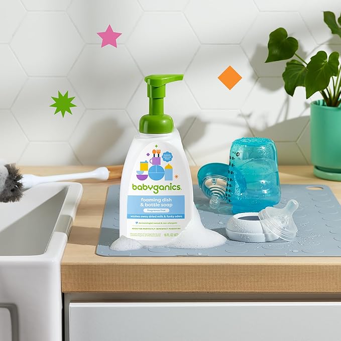 BabyGanics Foaming Dish and Bottle Soap, Fragrance Free, 3.38 Ounce