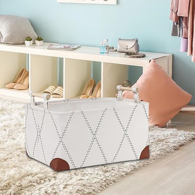 Storage Basket for Laundry Clothes Square Laundry Basket Toy Basket Closet Storage Bin Organizer for Office Living Room Shelves,