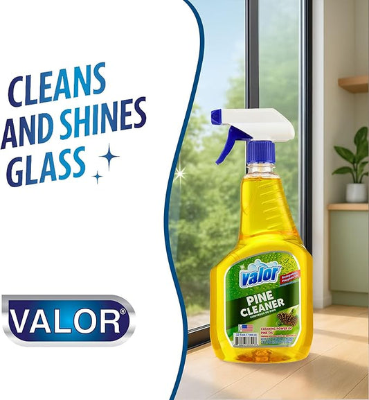 Valor Pine All-Purpose Cleaner with Trigger Sprayer, 32 fl oz – Multi-Surface Household Cleaner, Powerful Degreaser, Biodegradable, Fresh Pine Scent, Kitchen & Bathroom Use (32 Fl Oz (Pack of 1))