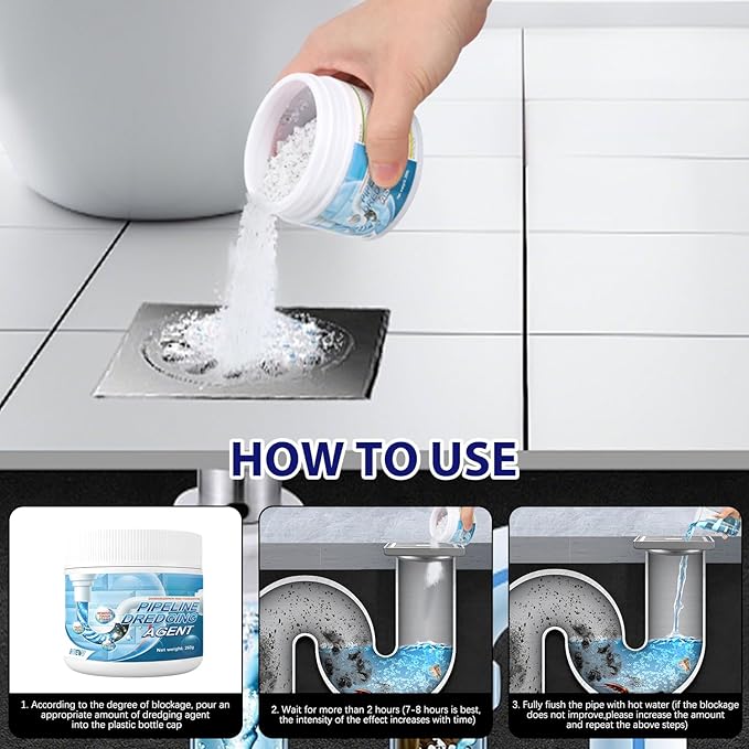 Sink Drain Hair Clog Remover Cleaner,Powerful Unclogging,Toilet Unclogger Heavy Duty,Bathroom Shower Pipeline Dredg (1)