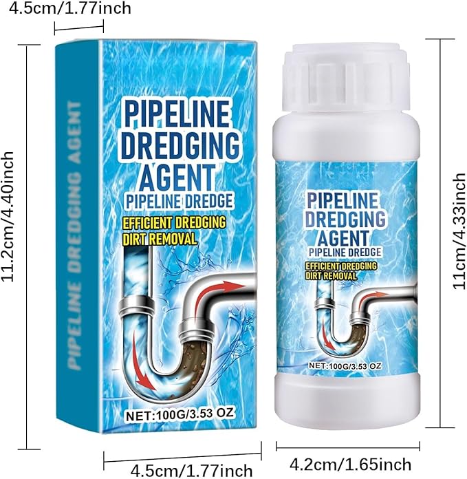 Pipeline Dredging Agent, Drain Clog Remover Agent, Powerful Pipe Dredging Agent,Kitchen Unblocker,Powerful Sink and Drain Cleaner Powder,Fast Foaming Cleaning Tool for Kitchen Toilet Pipeline
