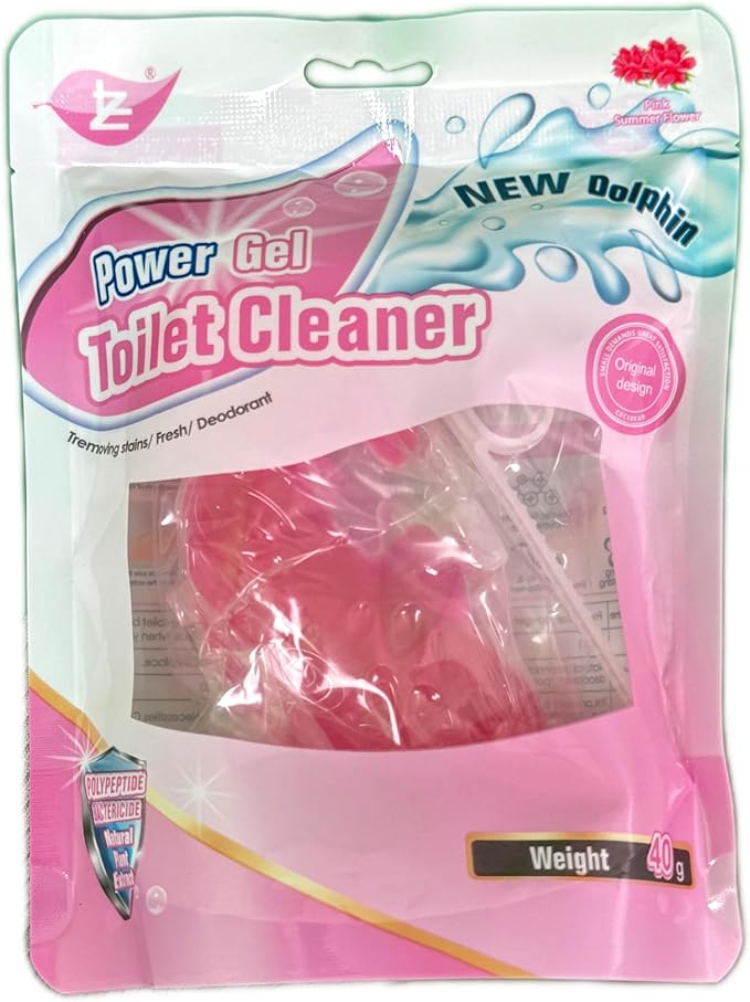 Hanging Dolphin Gel Toilet Bowl Cleaner Deodorizer Long-Lasting Fragrance Automatic Toilet Freshener for Odor Elimination & Stain Removal (Orange+Green+Pink+Blue 4 Pack)