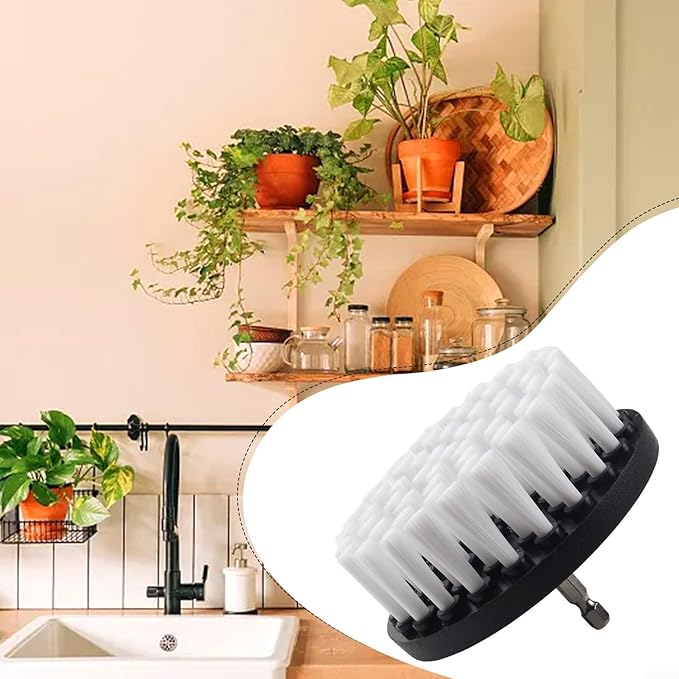 4 Inch Power Drill Brush for Carpet Leather Furniture Upholstery Cleaning Kitchen Bathroom Shower Car Tires Glass Cordless Drill Attachment