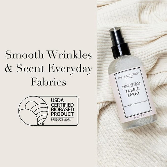 The Laundress No. 723 Fabric Spray, Wrinkle Release, Upholstery & Linen Spray, Fabric Refresher, Rose Inspired Scent, 8 Fl Oz