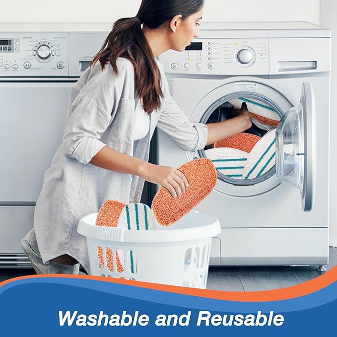 8 Pack Steam Mop Replacement Pads Compatible with PurSteam Steam Mop Cleaner 10-in-1, 4 Upgraded Ultra Cleaning Pads and 4 Microfiber Steamer Washable Reusable Pads Replacement