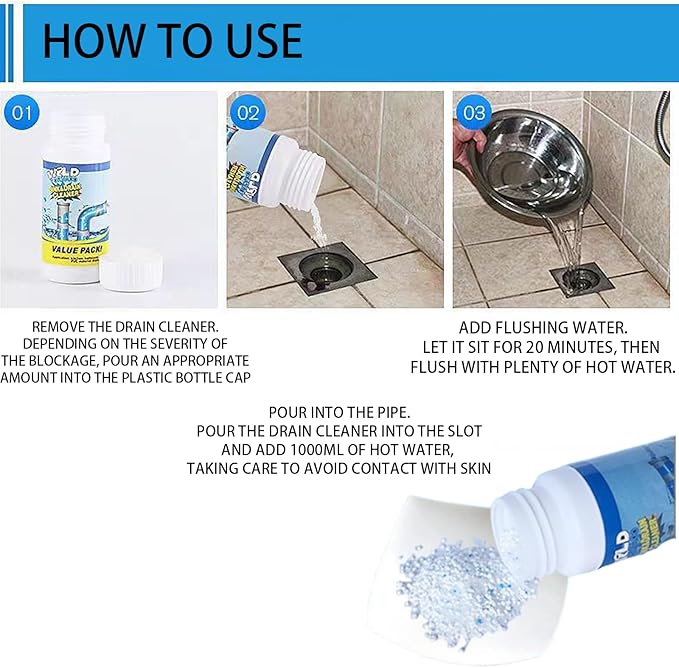 Drain Cleaner, Washbasin Cleaner, Quickly Clears Clogs For Kitchen Sink, Toliet, Handwashing Sink (1pc)