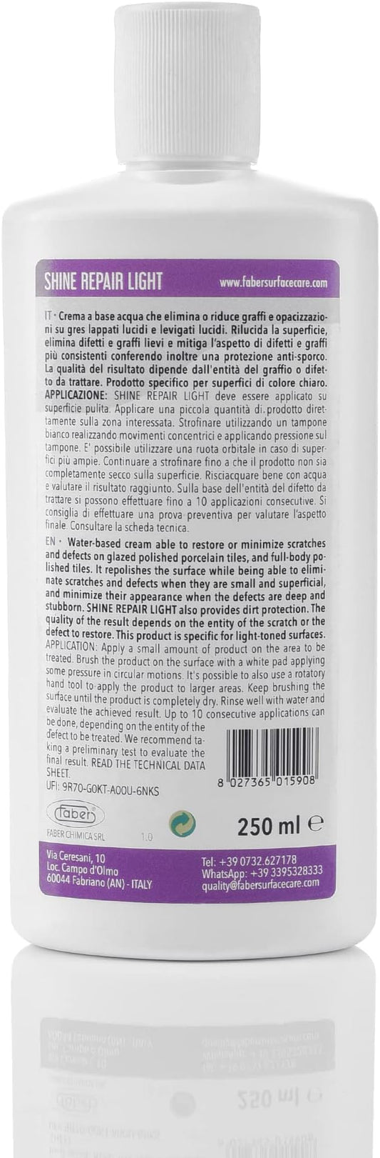 FABER Floor Shine Repair - Premium Floor Polishing Cream for Scratches & Defects, Protects from Dirt - Perfect for Colored Glazed & Full Body Polished Porcelain Tiles – Professional & Home Use