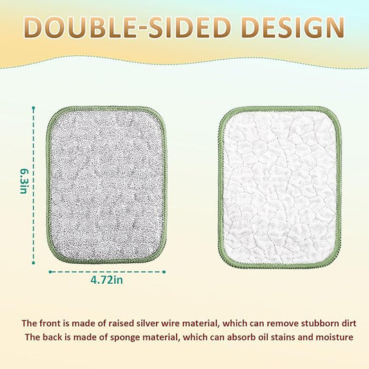 2025 New Multipurpose Wire Dishwashing Rags for Wet and Dry, Reusable Metal Scrubbing Pads Sponge Cloths, Non-Scratch Wire Dishcloth for Cleaning Kitchen Dishes, Sinks (Green 10 Pcs)