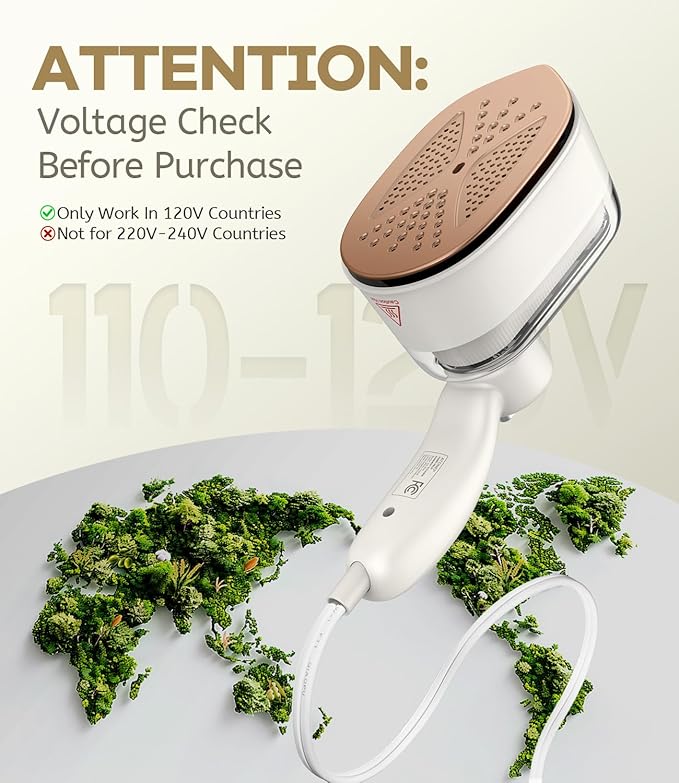 ATONEP 2-in-1 Travel Steamer for Clothes, Portable Clothes Steamer, Handheld Garment Steam Iron, 10S Fast Heat Up 1100W for Wrinkle Remover Dress Shirts Home Trip Rotatable 110-120V