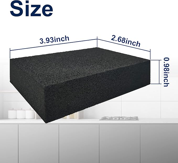 Krisler 8pc Black Carborundum Sponge Nano Emery Sponges Caspian Stone Pot Clean Brush Rust Eraser Grit Scouring Pads Pot Cleaning Pads with Carborundum Washing Kitchen Cleaner Tool(thickness-1inch)