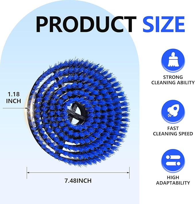 Steam Mop Pads Replacement Brush Head for Shark Steam and Scrub Mop S7000/S7001/S8201/s7201 Series Brush Heads with Nylon Bristles, Deep Clean Hardwood & Tile Floors Grout, Scratch-Free Polish(blue)