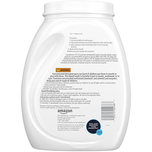 Amazon Basics Laundry Detergent, Hypoallergenic, Free & Clear, (New Packaging), 120 Count (Pack of 2)