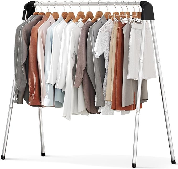 APEXCHASER Clothes Drying Rack Foldable, Stainless Steel Laundry Drying Rack Collapsible, Clothes Hanger for Sweater Baby Clothes Towel for Indoor & Outdoor, Portable Clothes Airer for Travel