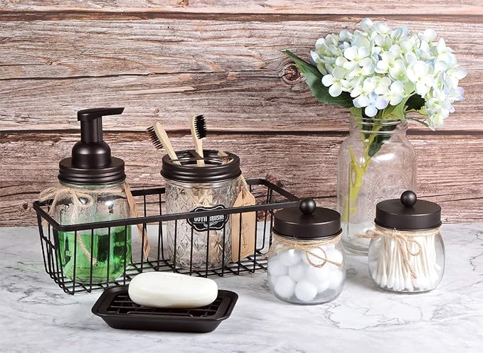 Kitchen and Bathroom Soap Dish Tray - Metal 2-Piece Soap Dish Tray with Drainage Grid and Holder for Kitchen Sink Countertops to Store Soap, Sponges, Scrubbers - Rust Resistant - 2 Pack (Bronze)