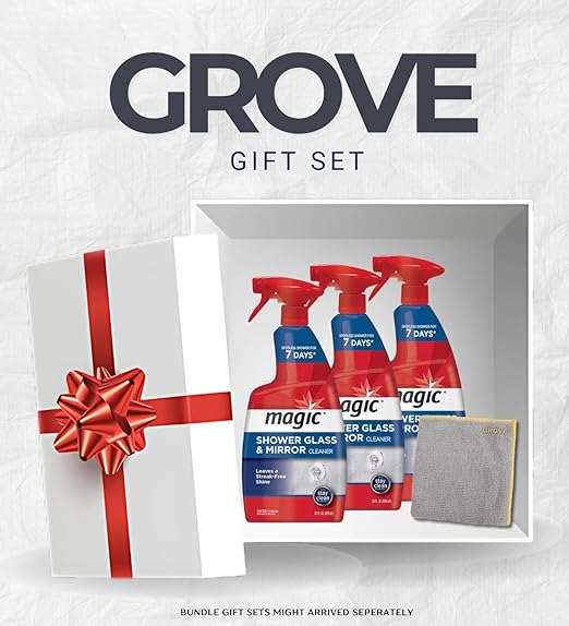 3x Magic Sprayway Glass Cleaner 28 oz Spray Bundle with Microfiber Towel β Removes Hard Water, Soap Scum, and Leaves Streak-Free Shine β Gift Set (4 Items)